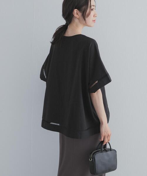 URBAN RESEARCH DOORS(アーバンリサーチドアーズ)の「ハシゴレースドッキングプルオーバー(Tシャツ/カットソー・レディース・ブラック/キャメル・FREE)」の13枚目の写真