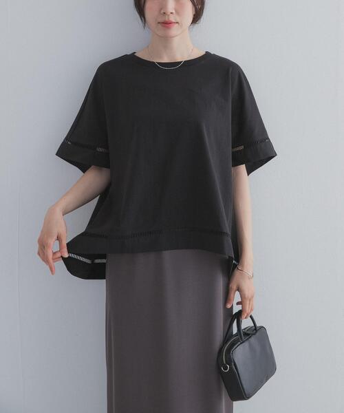URBAN RESEARCH DOORS(アーバンリサーチドアーズ)の「ハシゴレースドッキングプルオーバー(Tシャツ/カットソー・レディース・ブラック/キャメル・FREE)」の14枚目の写真