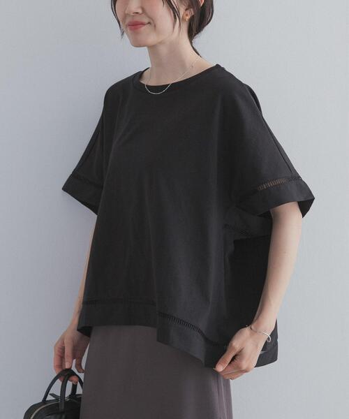 URBAN RESEARCH DOORS(アーバンリサーチドアーズ)の「ハシゴレースドッキングプルオーバー(Tシャツ/カットソー・レディース・ブラック/キャメル・FREE)」の16枚目の写真