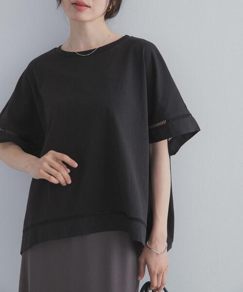 URBAN RESEARCH DOORS(アーバンリサーチドアーズ)の「ハシゴレースドッキングプルオーバー(Tシャツ/カットソー・レディース・ブラック/キャメル・FREE)」の18枚目の写真