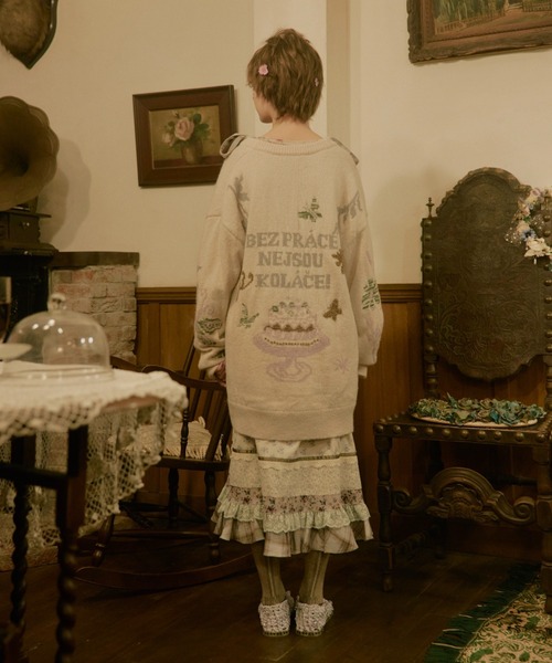 rurumu:(ルルムウ)の「rurumu:/ルルムウ/“rebelka” jacquard knit cardigan(カーディガン/ボレロ・レディース・ブラウン/グレー/アイボリー・F)」の4枚目の写真