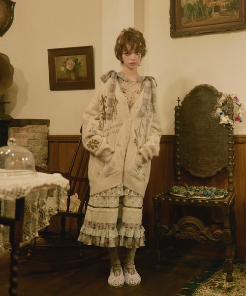 rurumu:(ルルムウ)の「rurumu:/ルルムウ/“rebelka” jacquard knit cardigan(カーディガン/ボレロ・レディース・ブラウン/グレー/アイボリー・F)」の5枚目の写真