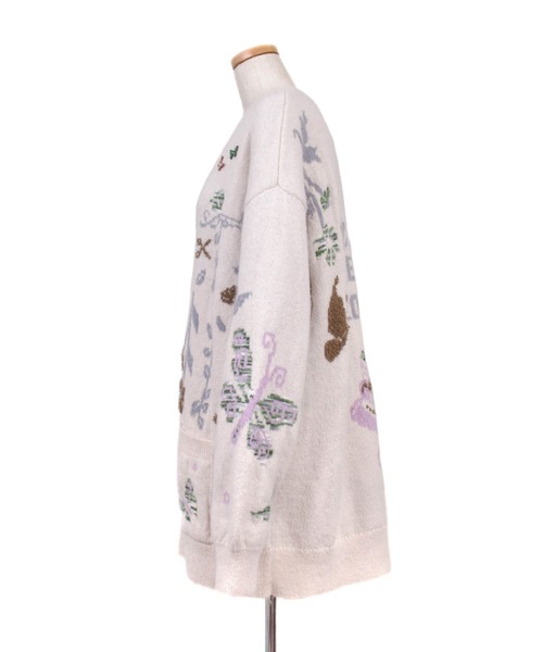 rurumu:(ルルムウ)の「rurumu:/ルルムウ/“rebelka” jacquard knit cardigan(カーディガン/ボレロ・レディース・ブラウン/グレー/アイボリー・F)」の10枚目の写真
