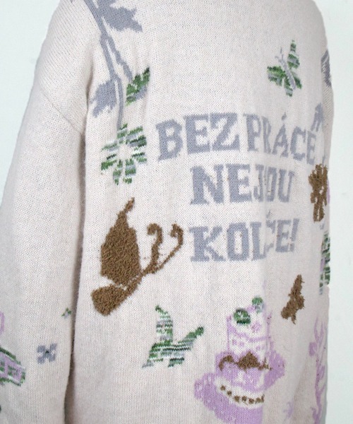 rurumu:(ルルムウ)の「rurumu:/ルルムウ/“rebelka” jacquard knit cardigan(カーディガン/ボレロ・レディース・ブラウン/グレー/アイボリー・F)」の12枚目の写真