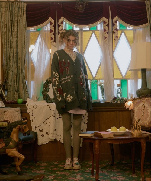 rurumu:(ルルムウ)の「rurumu:/ルルムウ/“rebelka” jacquard knit cardigan(カーディガン/ボレロ・レディース・ブラウン/グレー/アイボリー・F)」の15枚目の写真