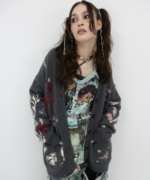 rurumu:(ルルムウ)の「rurumu:/ルルムウ/“rebelka” jacquard knit cardigan(カーディガン/ボレロ・レディース・ブラウン/グレー/アイボリー・F)」の16枚目の写真