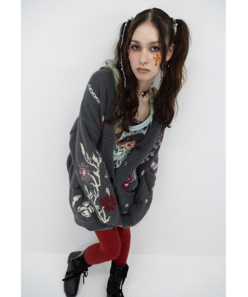 rurumu:(ルルムウ)の「rurumu:/ルルムウ/“rebelka” jacquard knit cardigan(カーディガン/ボレロ・レディース・ブラウン/グレー/アイボリー・F)」の17枚目の写真