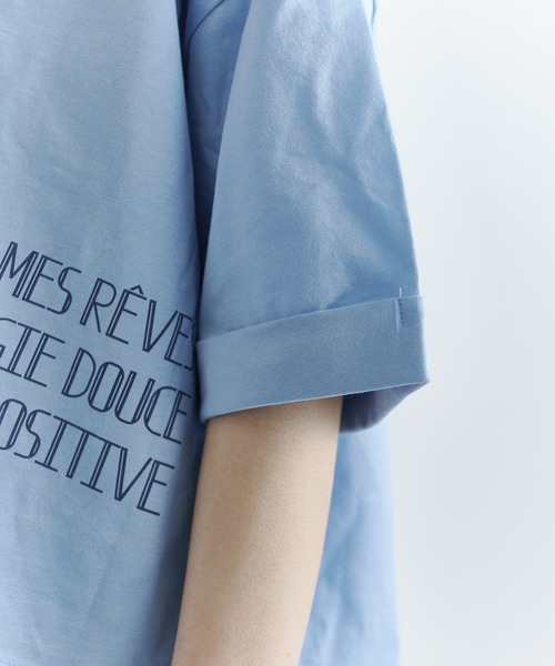 Lui's(ルイス)の「クロップドプリントTシャツ(Tシャツ/カットソー・レディース・ブルー/ブラック/オフホワイト・FREE)」の12枚目の写真