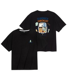 クールコットンオーバーサイズサマーキットバックプリントグラフィック半袖Tシャツ