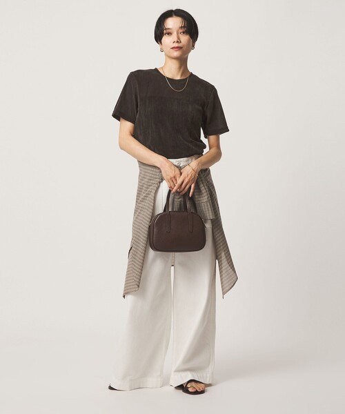 green label relaxing（グリーンレーベルリラクシング）の「シアーフロッキー Tシャツ（Tシャツ/カットソー・レディース・グレー/ブラック/ダークブラウン/ライラック・FREE）」の9枚目の写真
