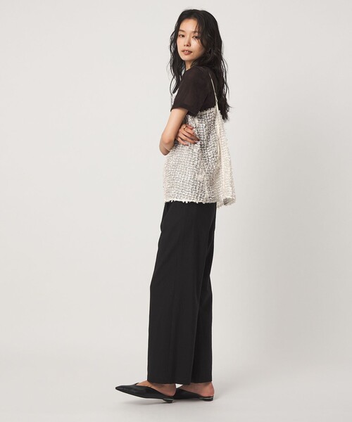green label relaxing（グリーンレーベルリラクシング）の「シアーフロッキー Tシャツ（Tシャツ/カットソー・レディース・グレー/ブラック/ダークブラウン/ライラック・FREE）」の13枚目の写真
