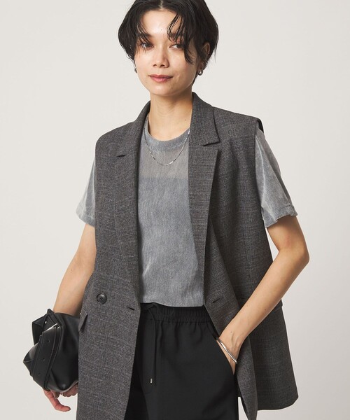 green label relaxing（グリーンレーベルリラクシング）の「シアーフロッキー Tシャツ（Tシャツ/カットソー・レディース・グレー/ブラック/ダークブラウン/ライラック・FREE）」の14枚目の写真
