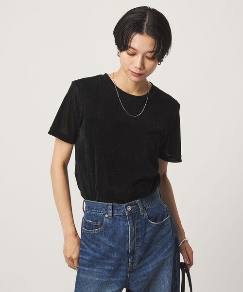 green label relaxing（グリーンレーベルリラクシング）の「シアーフロッキー Tシャツ（Tシャツ/カットソー・レディース・グレー/ブラック/ダークブラウン/ライラック・FREE）」の20枚目の写真