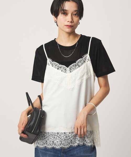 green label relaxing（グリーンレーベルリラクシング）の「シアーフロッキー Tシャツ（Tシャツ/カットソー・レディース・グレー/ブラック/ダークブラウン/ライラック・FREE）」の22枚目の写真