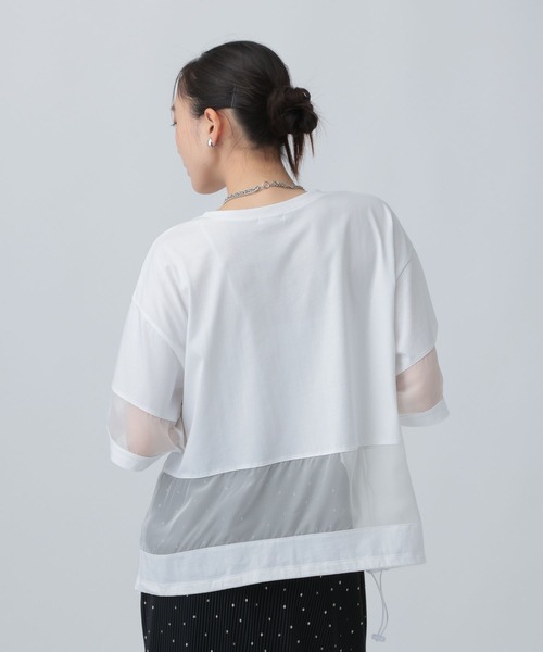 LEPSIM(レプシィム)の「ポイントシアー使いプルオーバーSS 841038(Tシャツ/カットソー・レディース・ブラック/ライトパープル/オフホワイト・FREE)」の6枚目の写真