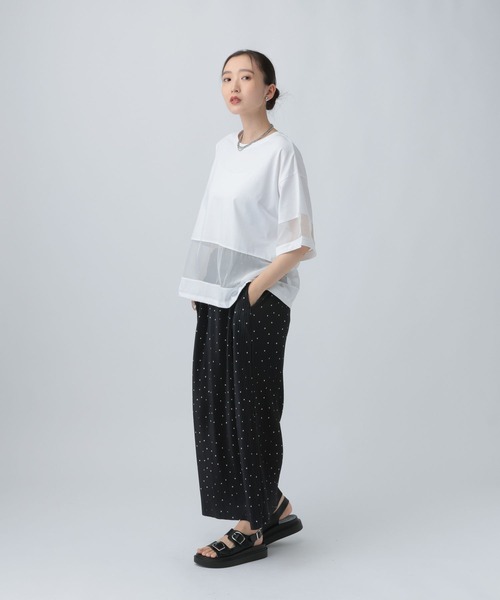 LEPSIM(レプシィム)の「ポイントシアー使いプルオーバーSS 841038(Tシャツ/カットソー・レディース・ブラック/ライトパープル/オフホワイト・FREE)」の8枚目の写真