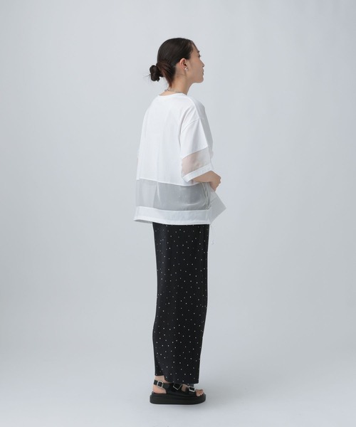 LEPSIM(レプシィム)の「ポイントシアー使いプルオーバーSS 841038(Tシャツ/カットソー・レディース・ブラック/ライトパープル/オフホワイト・FREE)」の9枚目の写真