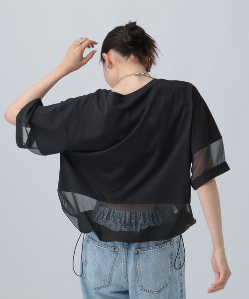 LEPSIM(レプシィム)の「ポイントシアー使いプルオーバーSS 841038(Tシャツ/カットソー・レディース・ブラック/ライトパープル/オフホワイト・FREE)」の12枚目の写真
