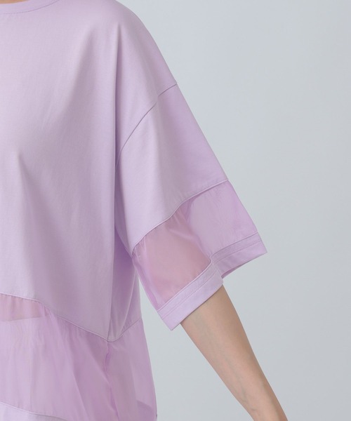 LEPSIM(レプシィム)の「ポイントシアー使いプルオーバーSS 841038(Tシャツ/カットソー・レディース・ブラック/ライトパープル/オフホワイト・FREE)」の18枚目の写真