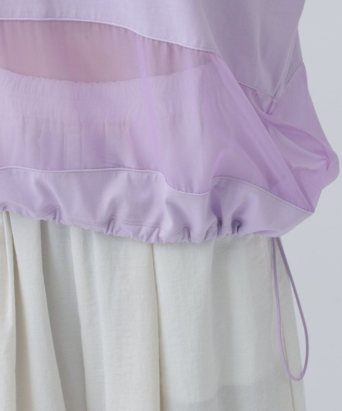 LEPSIM(レプシィム)の「ポイントシアー使いプルオーバーSS 841038(Tシャツ/カットソー・レディース・ブラック/ライトパープル/オフホワイト・FREE)」の20枚目の写真