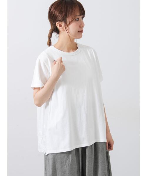 Samansa Mos2(サマンサ モスモス)の「【接触冷感】バックスカラップレースTシャツ(Tシャツ/カットソー・レディース・ブルー/イエロー/ブラック/オフホワイト・F)」の10枚目の写真