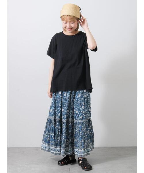 Samansa Mos2(サマンサ モスモス)の「【接触冷感】バックスカラップレースTシャツ(Tシャツ/カットソー・レディース・ブルー/イエロー/ブラック/オフホワイト・F)」の22枚目の写真