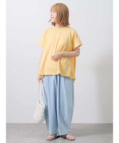 Samansa Mos2(サマンサ モスモス)の「【接触冷感】バックスカラップレースTシャツ(Tシャツ/カットソー・レディース・ブルー/イエロー/ブラック/オフホワイト・F)」の16枚目の写真