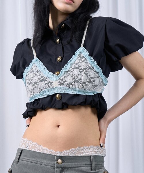 Six M(シックスエム)の「【SixM 】Lingerie bra(シャツ/ブラウス・レディース・サックスブルー/オフホワイト/ブラック・FREE)」の1枚目の写真