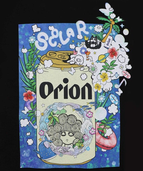 ScoLar(スカラー)の「462009:orion×ScoLar ドリーム缶柄Tシャツ(シャツ/ブラウス・レディース・ブラック/サックスブルー・M/L)」の1枚目の写真