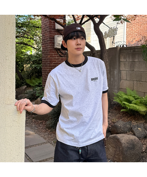 MINDBRIDGE（マインドブリッジ）の「[ON]グラフィックオーバーサイズリンガー半袖Tシャツ - 2カラー（Tシャツ/カットソー・メンズ・ライトグレー/アイボリー・100/110/95/105）」の2枚目の写真