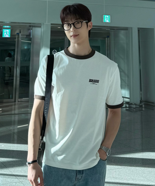 MINDBRIDGE（マインドブリッジ）の「[ON]グラフィックオーバーサイズリンガー半袖Tシャツ - 2カラー（Tシャツ/カットソー・メンズ・ライトグレー/アイボリー・100/110/95/105）」の4枚目の写真