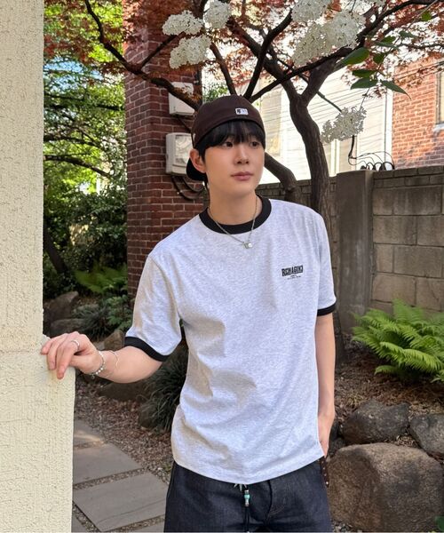 MINDBRIDGE（マインドブリッジ）の「[ON]グラフィックオーバーサイズリンガー半袖Tシャツ - 2カラー（Tシャツ/カットソー・メンズ・ライトグレー/アイボリー・100/110/95/105）」の14枚目の写真