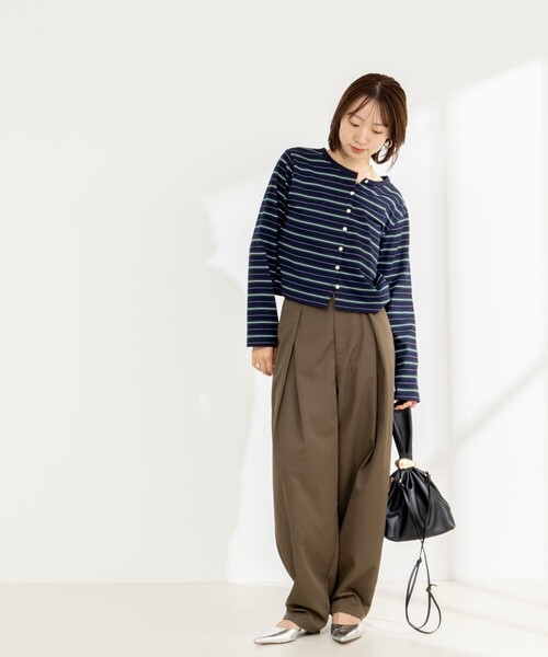 NOLLEY’S(ノーリーズ)の「マルチボーダークロップドカーディガン(カーディガン/ボレロ・レディース・ブルー系その他7/ブルー系その他3・38)」の10枚目の写真