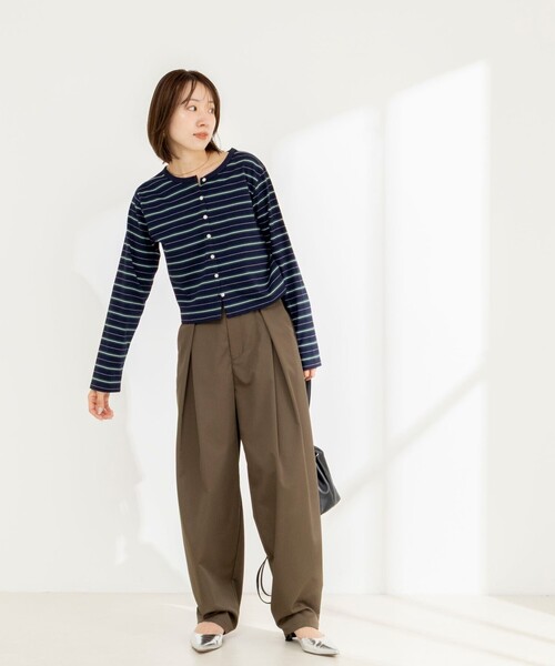 NOLLEY’S(ノーリーズ)の「マルチボーダークロップドカーディガン(カーディガン/ボレロ・レディース・ブルー系その他7/ブルー系その他3・38)」の11枚目の写真