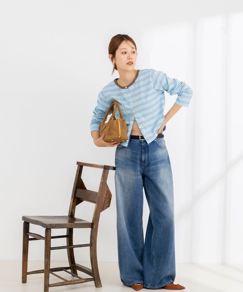NOLLEY’S(ノーリーズ)の「マルチボーダークロップドカーディガン(カーディガン/ボレロ・レディース・ブルー系その他7/ブルー系その他3・38)」の16枚目の写真