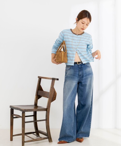 NOLLEY’S(ノーリーズ)の「マルチボーダークロップドカーディガン(カーディガン/ボレロ・レディース・ブルー系その他7/ブルー系その他3・38)」の17枚目の写真