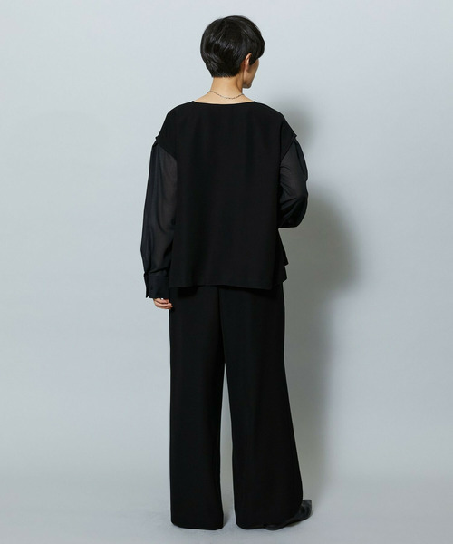 MOGA（モガ）の「2WAYダブルクロスブラウス（シャツ/ブラウス・レディース・チャコールグレー/ブラック・2/3）」の7枚目の写真
