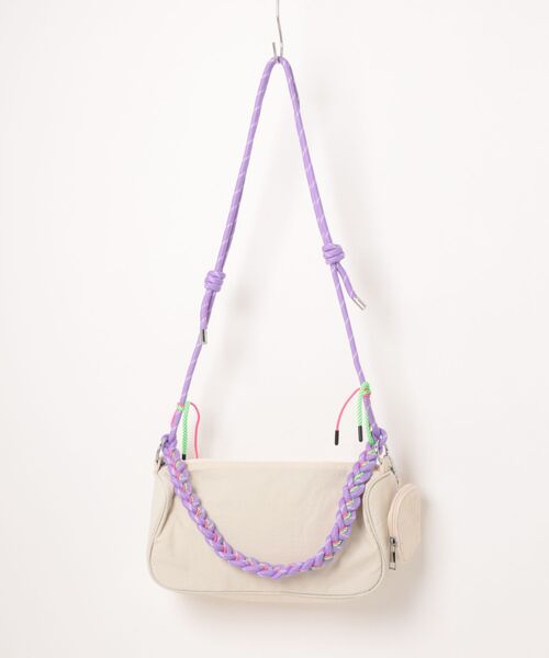 styiro(スタイロ)の「2WAY パラコードナイロンショルダーバッグ / 軽量 / ミニポーチ付き(ショルダーバッグ・レディース・ベージュ/イエロー/ブラック/パープル・FREE)」の11枚目の写真