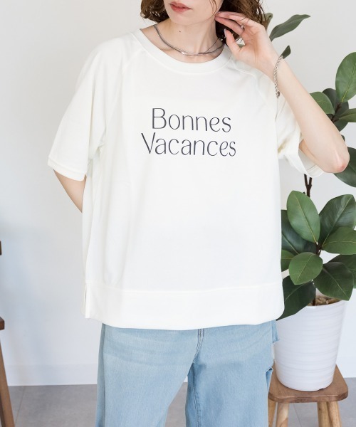 RCD(アールシーディー)の「【汗をかいてもすぐ乾く♪】速乾メッシュプリントプルオーバー(Tシャツ/カットソー・レディース・アイボリー/ダークブルー/グリーン系/ネイビー・M/L)」の1枚目の写真