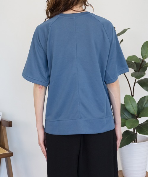 RCD(アールシーディー)の「【汗をかいてもすぐ乾く♪】速乾メッシュプリントプルオーバー(Tシャツ/カットソー・レディース・アイボリー/ダークブルー/グリーン系/ネイビー・M/L)」の7枚目の写真