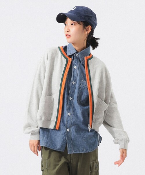BEAMS BOY(ビームスボーイ)の「スリートーン スウェット カーディガン(カーディガン/ボレロ・レディース・グレー/グリーン/ネイビー・2/1)」の1枚目の写真
