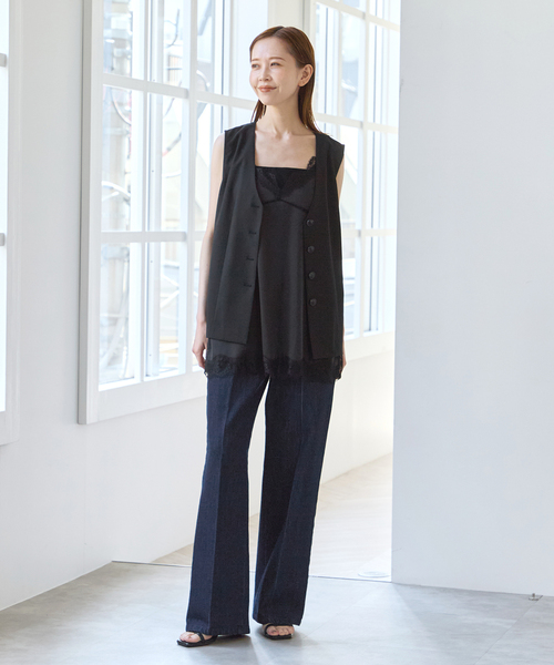 U by SPICK&SPAN(ユーバイスピックアンドスパン)の「《 / 追加 2》ハイライズストレートデニム(デニムパンツ・レディース・ネイビー・38/36)」の20枚目の写真
