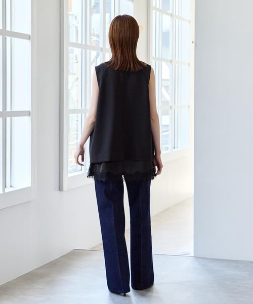 U by SPICK&SPAN(ユーバイスピックアンドスパン)の「《 / 追加 2》ハイライズストレートデニム(デニムパンツ・レディース・ネイビー・38/36)」の22枚目の写真