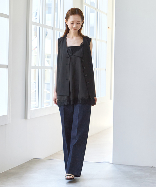 U by SPICK&SPAN(ユーバイスピックアンドスパン)の「《 / 追加 2》ハイライズストレートデニム(デニムパンツ・レディース・ネイビー・38/36)」の12枚目の写真