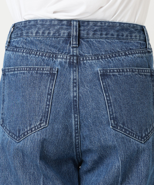 U by SPICK&SPAN(ユーバイスピックアンドスパン)の「《 / 追加 2》ハイライズストレートデニム(デニムパンツ・レディース・ネイビー・38/36)」の8枚目の写真