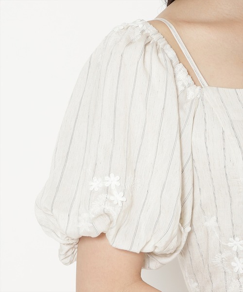 WILLSELECTION（ウィルセレクション）の「刺繍ストライプワンピース（ワンピース・レディース・ホワイト系その他/ブラウン系その他・FREE）」の10枚目の写真