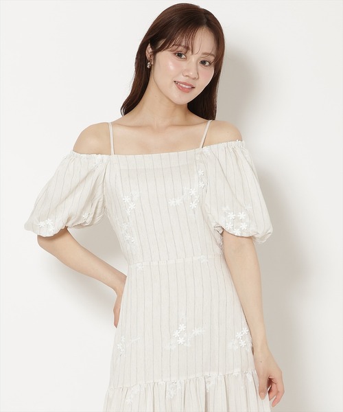 WILLSELECTION（ウィルセレクション）の「刺繍ストライプワンピース（ワンピース・レディース・ホワイト系その他/ブラウン系その他・FREE）」の13枚目の写真