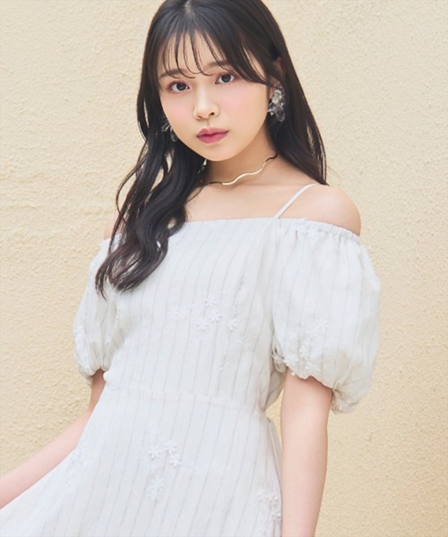 WILLSELECTION（ウィルセレクション）の「刺繍ストライプワンピース（ワンピース・レディース・ホワイト系その他/ブラウン系その他・FREE）」の14枚目の写真