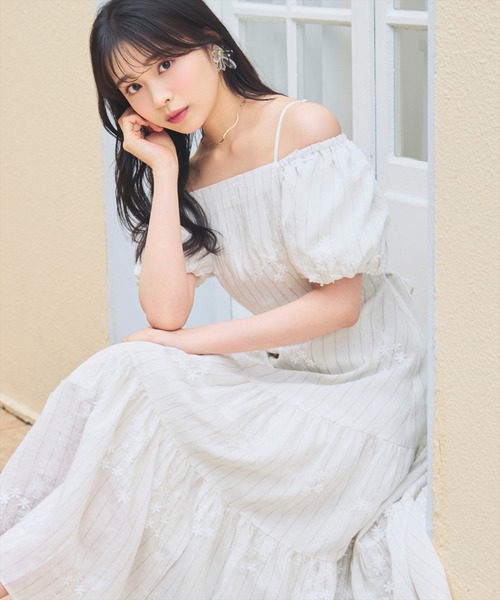 WILLSELECTION（ウィルセレクション）の「刺繍ストライプワンピース（ワンピース・レディース・ホワイト系その他/ブラウン系その他・FREE）」の18枚目の写真
