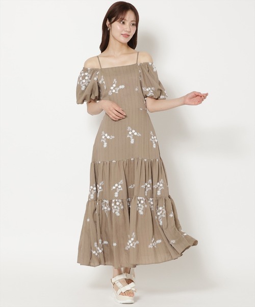 WILLSELECTION（ウィルセレクション）の「刺繍ストライプワンピース（ワンピース・レディース・ホワイト系その他/ブラウン系その他・FREE）」の19枚目の写真